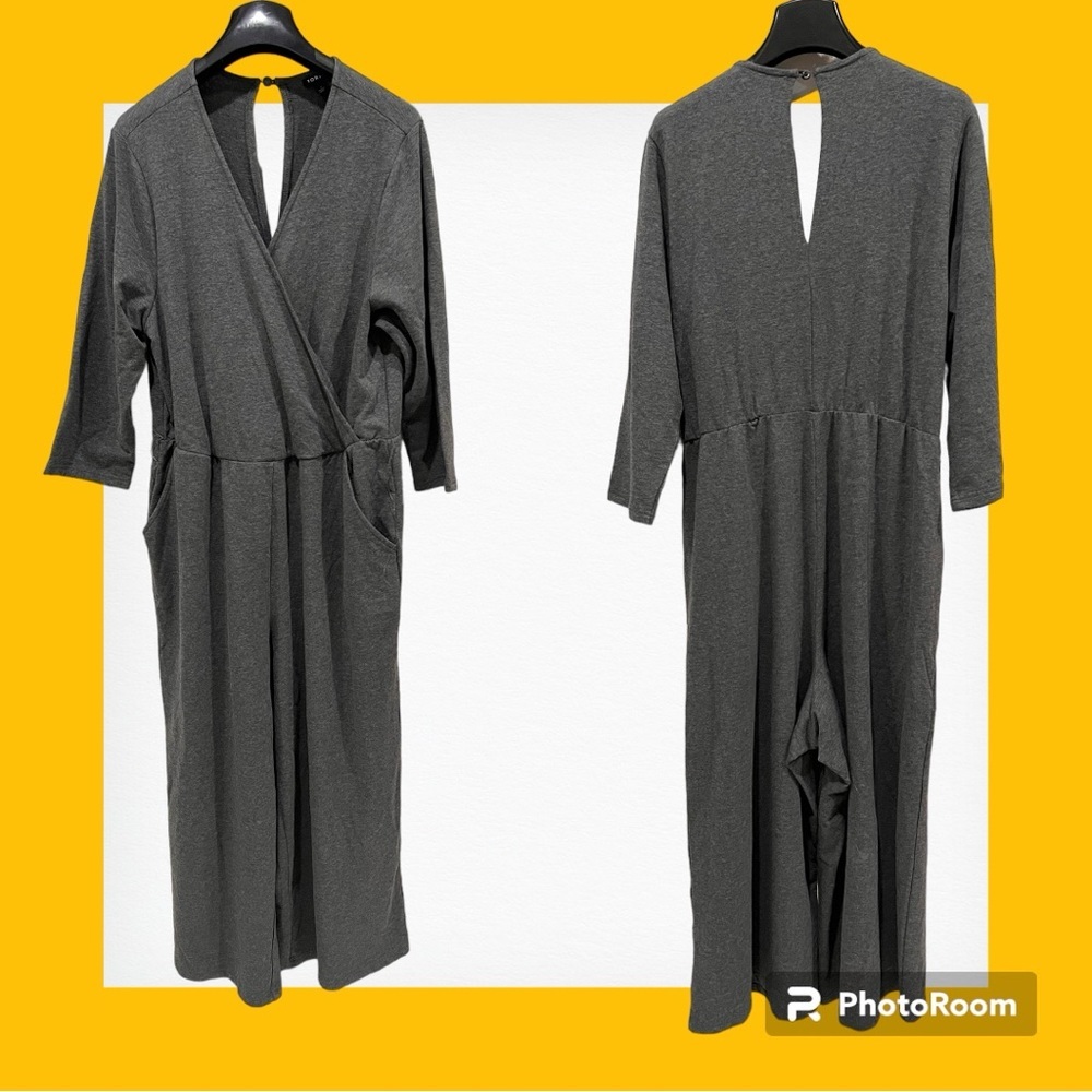 Torrid gray cotton jumpsuit v-neck 1 XL Gorgeous! Perfect for #fall  #jumper